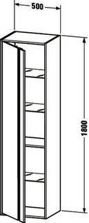 Duravit Hochschrank Ketho 360x500x1800mm 1 Tür, TA links, graphit matt – Bild 3