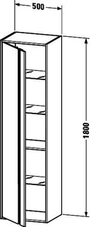 Duravit Hochschrank Ketho 360x500x1800mm 1 Tür, TA links, graphit matt – Bild 5