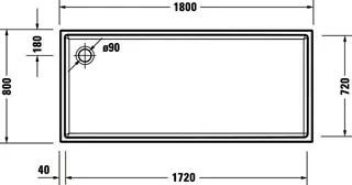 Duravit Starck Slimline Duschw. 1800x800x65mm Weiß – Bild 5