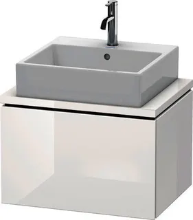 DU WTU f.Console Comp.L-Cube 400x620x477 1 Auszug, Weiß Hochglanz