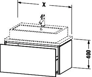 Duravit WTU f.Console Comp.L-Cube 400x620x477 1 Auszug, Graphit Supermatt – Bild 3