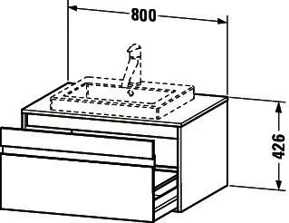 Duravit WTU wandhängend Ketho 550x800x426mm 1 Auszug, für EBWT mi., weiß hochglanz – Bild 2