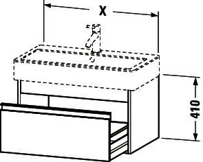 Duravit WTU wandhängend Ketho 440x950x410mm 1 Auszug, für 045410, weiß hochglanz – Bild 2