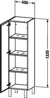 Duravit Halbhochschrank L-Cube 363x400x1320mm 1 Tür, TA li., graphit matt – Bild 5