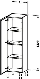 Duravit Halbhochschrank L-Cube 363x500x1320mm 1 Tür, TA li., graphit matt – Bild 4