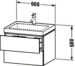 Duravit WTU L-Cube mit Vero Air 500x600x480 1 HL, 2 SchKa, Weiß Matt – Bild 2