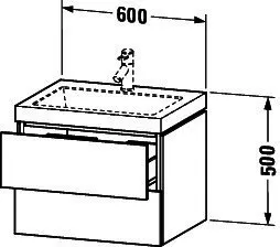 Duravit WTU L-Cube mit Vero Air 500x600x480 1 HL, 2 SchKa, Weiß Matt – Bild 3