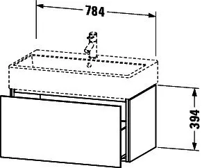 Duravit WTU L-Cube 394x784x459mm 1 Auszug, Weiß Hochglanz – Bild 2