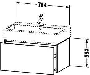 Duravit WTU L-Cube 394x784x459mm 1 Auszug, Weiß Hochglanz – Bild 3