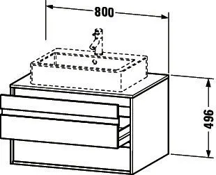 Duravit WTU wandhängend Ketho 550x800x496mm 2 SchKa, für ASB mi., graphit matt – Bild 2