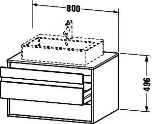Duravit WTU wandhängend Ketho 550x800x496mm 2 SchKa, für ASB mi., graphit matt – Bild 3