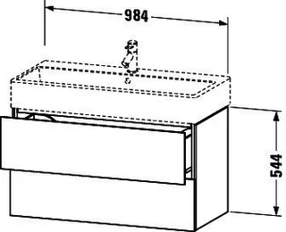 Duravit WTU L-Cube 544x984x459mm 2 Schubkästen, Nussbaum Dunkel – Bild 2