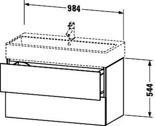 Duravit WTU L-Cube 544x984x459mm 2 Schubkästen, Nussbaum Dunkel – Bild 3