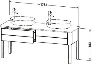Duravit WTU bodenstehend Luv 743x1783x570mm 2Ausz.,o.Siphonausschn., Nachtblau SeM – Bild 2