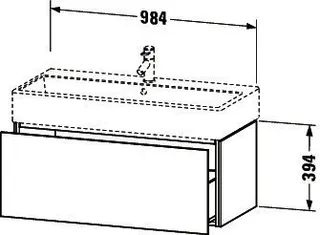 Duravit WTU L-Cube 394x984x459mm 1 Auszug, Weiß Hochglanz – Bild 2