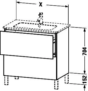 Duravit WTU stehend L-Cube 481x820x704mm 2 Auszüge, f.233683, graphit matt – Bild 2