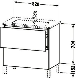 Duravit WTU stehend L-Cube 481x820x704mm 2 Auszüge, f.233683, graphit matt – Bild 3