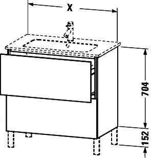Duravit WTU stehend L-Cube 481x820x704mm 2 Auszüge, f.233683, graphit matt – Bild 4