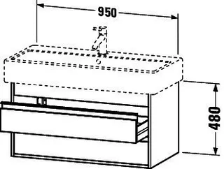 Duravit WTU wandhängend Ketho 440x950x480mm 2 SchKa, für 045410, nussbaum natur – Bild 3