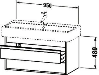 Duravit WTU wandhängend Ketho 440x950x480mm 2 SchKa, für 045410, nussbaum natur – Bild 4