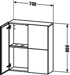 Duravit Halbhochschrank L-Cube 243x700x800mm 2 Türen, graphit supermatt – Bild 3