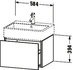 Duravit WTU L-Cube 394x584x459mm 1 Auszug, Graphit Matt – Bild 2