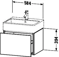 Duravit WTU L-Cube 394x584x459mm 1 Auszug, Graphit Matt – Bild 3