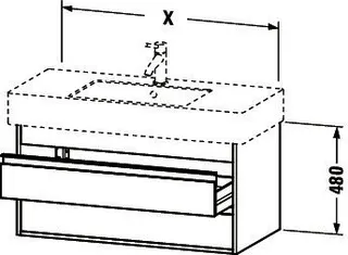 Duravit WTU wandhängend Ketho 455x800x480mm 2 SchKa, für 032985, graphit matt – Bild 4