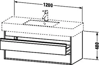 Duravit WTU wandhängend Ketho 455x1200x480mm 2 SchKa, für 032912, weiß matt – Bild 3