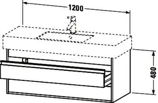 Duravit WTU wandhängend Ketho 455x1200x480mm 2 SchKa, für 032912, weiß matt – Bild 4