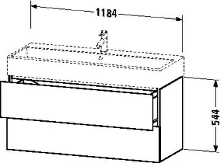 Duravit WTU L-Cube 544x1184x459mm 2 Schubkästen, Weiß Hgl – Bild 4