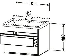 Duravit WTU wandhängend Ketho 455x1000x480mm 2 SchKa, für 030410, graphit matt – Bild 2
