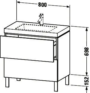 Duravit WTU L-Cube m. Vero Air 698x800x480mm 1 HL, 2 Auszüge, Graphit Matt – Bild 4