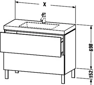 Duravit WTU L-Cube m. Vero Air 698x800x480mm 1 HL, 2 Auszüge, Graphit Matt – Bild 3