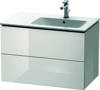 DU WTU L-Cube 550x820x481mm,wandhängend 2 SchKa, Becken re, Weiß Hochglanz