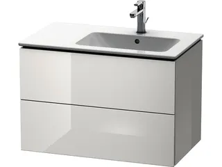 Duravit WTU L-Cube 550x820x481mm,wandhängend 2 SchKa, Becken rechts, Weiß Hochglanz – Bild 2