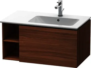 DU WTU L-Cube 400x820x481mm, wandh. 1 Auszug,Becken re, Nussbaum Natur