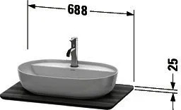 Duravit Massivholzkonsole Luv 25x688x475 1 Ausschnitt, Am. Nussbaum massiv – Bild 3