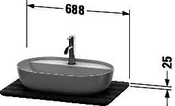 Duravit Massivholzkonsole Luv 25x688x475 1 Ausschnitt, Am. Nussbaum massiv – Bild 4