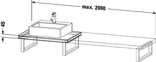 Duravit Konsole variabel L-Cube 2 Ausschn.,45xvarx550,Weiß Matt – Bild 2