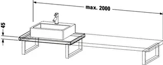 Duravit Konsole variabel L-Cube 2 Ausschn.,45xvarx550,Weiß Matt – Bild 3