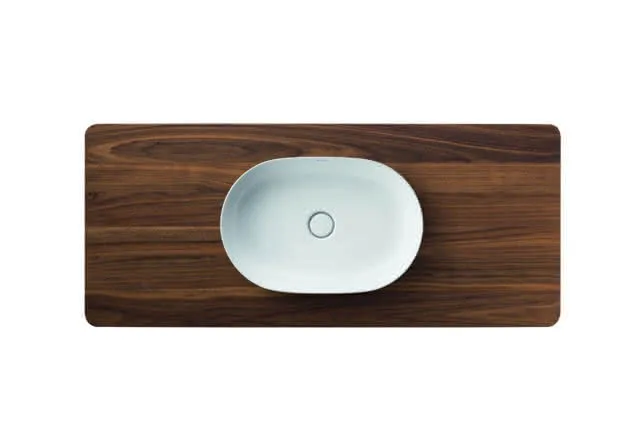 Duravit Massivholzkonsole Luv 25x1388x595 1 Ausschnitt, Am. Nussbaum massiv