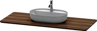 Duravit Massivholzkonsole Luv 25x1388x595 1 Ausschnitt, Am. Nussbaum massiv – Bild 3