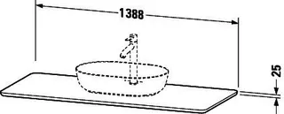Duravit Massivholzkonsole Luv 25x1388x595 1 Ausschnitt, Am. Nussbaum massiv – Bild 4