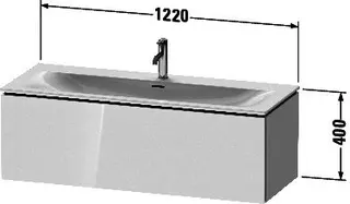 Duravit WTU L-Cube wandh.,400x1220x481mm 1Auszug, taupe – Bild 2