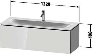 Duravit WTU L-Cube wandh.,400x1220x481mm 1Auszug, taupe – Bild 3