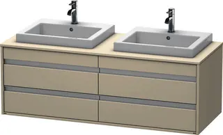 DU WTU wandhängend Ketho 550x1400x496mm 4 SchKa, für 2 EBWT, taupe