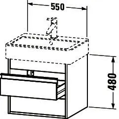 Duravit WTU wandhängend Ketho 440x550x480mm 2 SchKa, für 045460, graphit matt – Bild 3