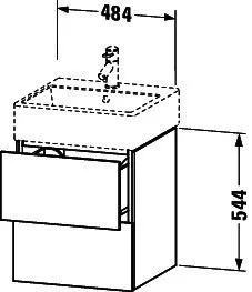 Duravit WTU L-Cube 544x484x459mm 2 Schubkästen, Weiß Hochglanz – Bild 2