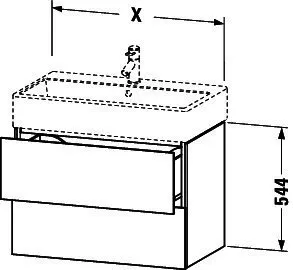 Duravit WTU L-Cube 544x484x459mm 2 Schubkästen, Weiß Hochglanz – Bild 3